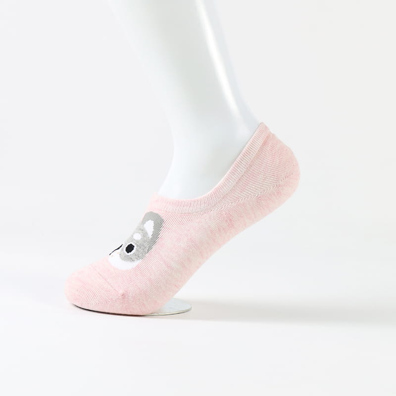 Jarní dospívající dívky Antislip Pink Cartoon Animal Pes Bavlněné roztomilé kotníkové dámské ponožky