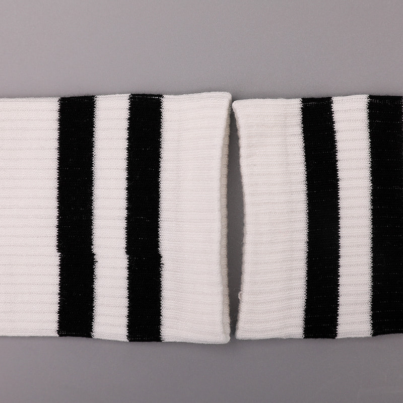 Měkký spřádaný hedvábný nylon pokrytý čpavkem 2 horizontální proužky a zesílené ručně šité dámské ponožky WSD1536