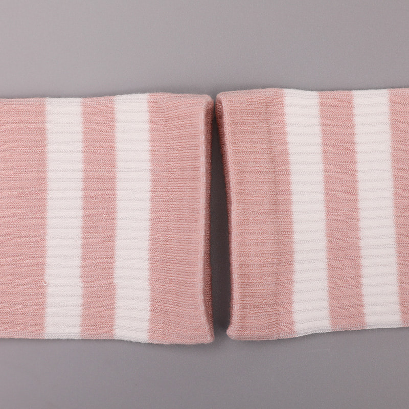 Měkký spřádaný hedvábný nylon pokrytý čpavkem 2 horizontální proužky a zesílené ručně šité dámské ponožky WSD1536