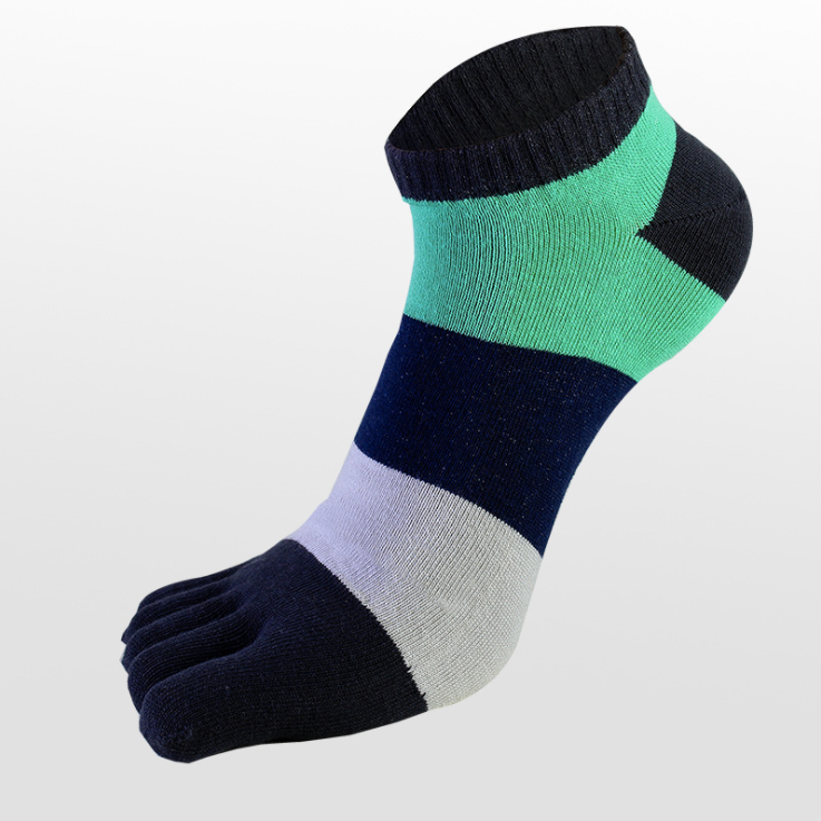 Prstové ponožky Stripe Five Finger Athletic Cotton Man Running 5 Toe Socks Men