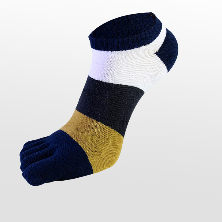 Prstové ponožky Stripe Five Finger Athletic Cotton Man Running 5 Toe Socks Men