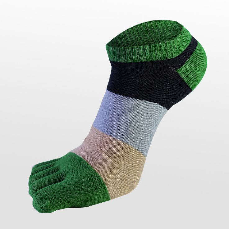 Prstové ponožky Stripe Five Finger Athletic Cotton Man Running 5 Toe Socks Men