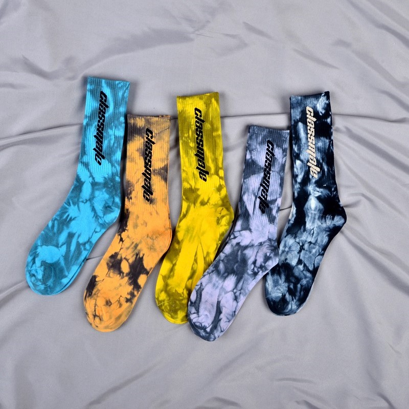 Fashion Tie Dye Personalizované Sox Jacquard Oem Crew Street Sport Muži Potisk s logem designéra na zakázku