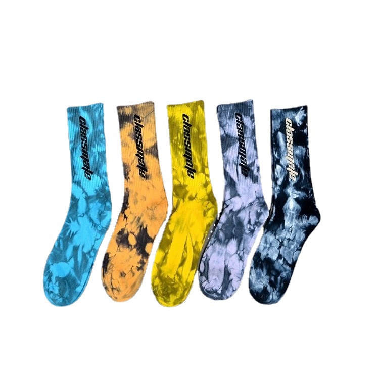 Fashion Tie Dye Personalizované Sox Jacquard Oem Crew Street Sport Muži Potisk s logem designéra na zakázku